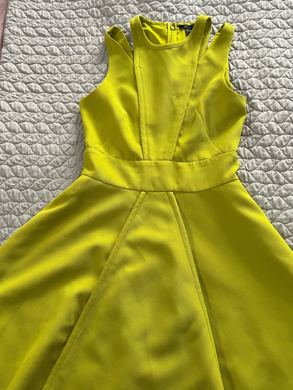 Armani Exchange Neon Yellow Textured Tank Top